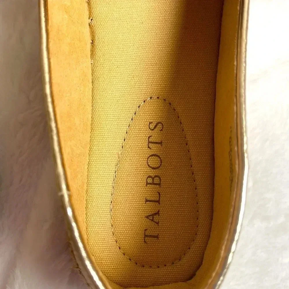 Talbots Izzy Espadrille Flats - Linen - Size 6.5M
